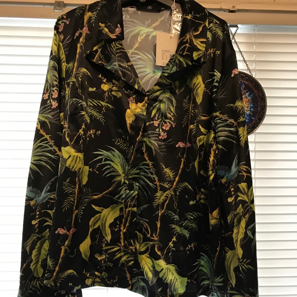 Pajama style silky button down